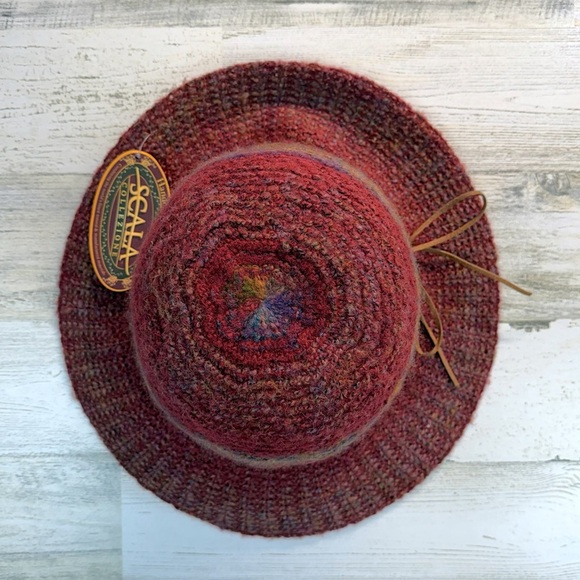 NWT Scala Boho Wide Brim Hat Fall Cottagecore Artisan Style Cozy Festival main image 6